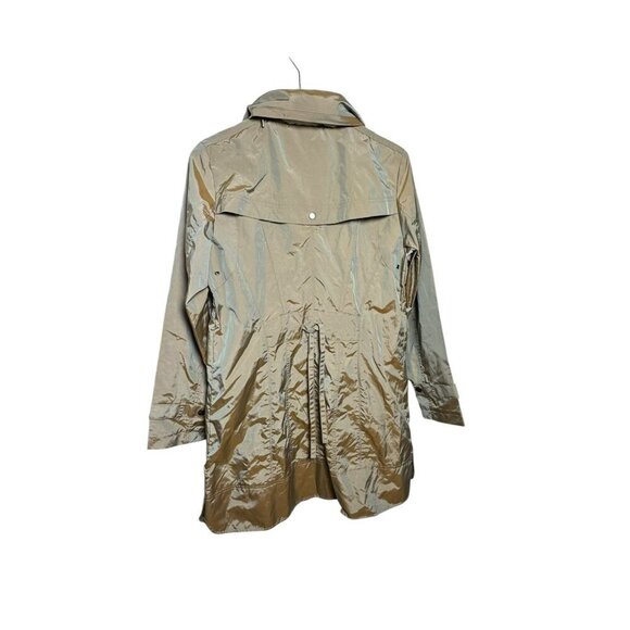 Cole Haan Rain Coat Jacket womens Size Medium topaz Tan Women Iridescent Hooded - Picture 3 of 10
